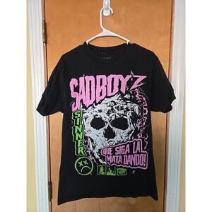 Sad Boys By Junior H Skull Shirt Medium Double Sided Boyz Emo Rap Grunge